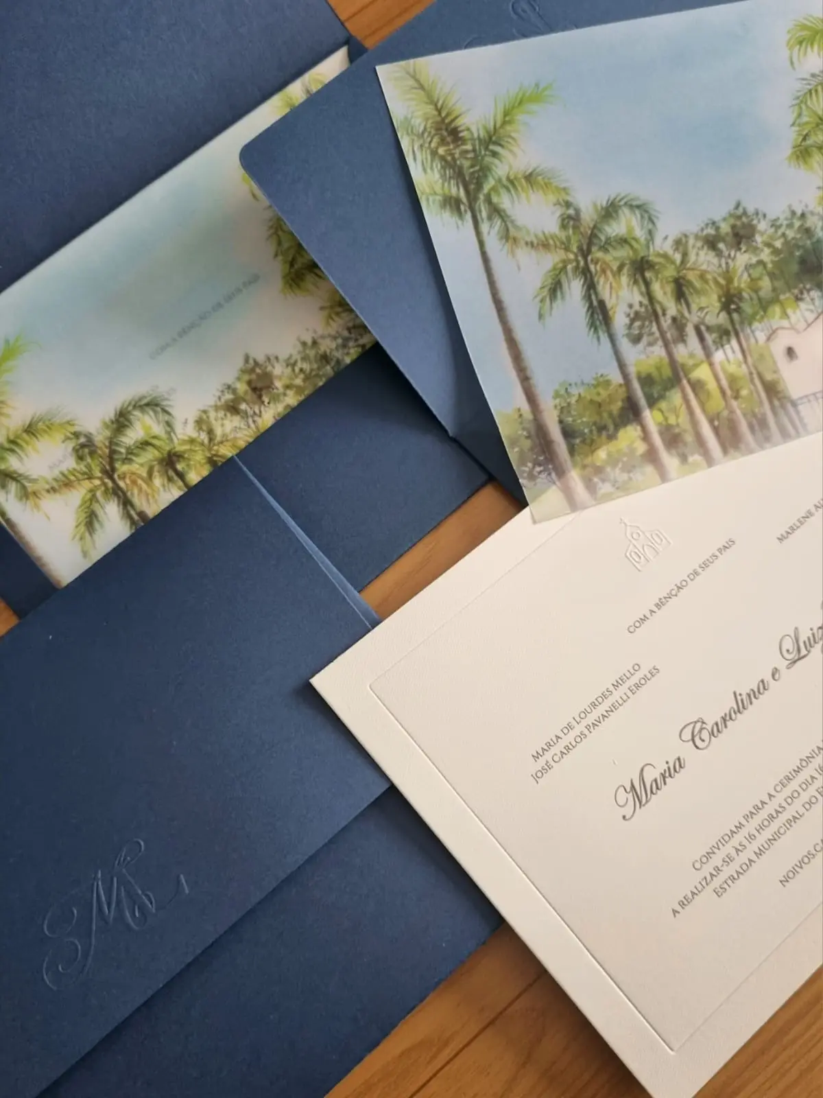 Convite azul personalizado