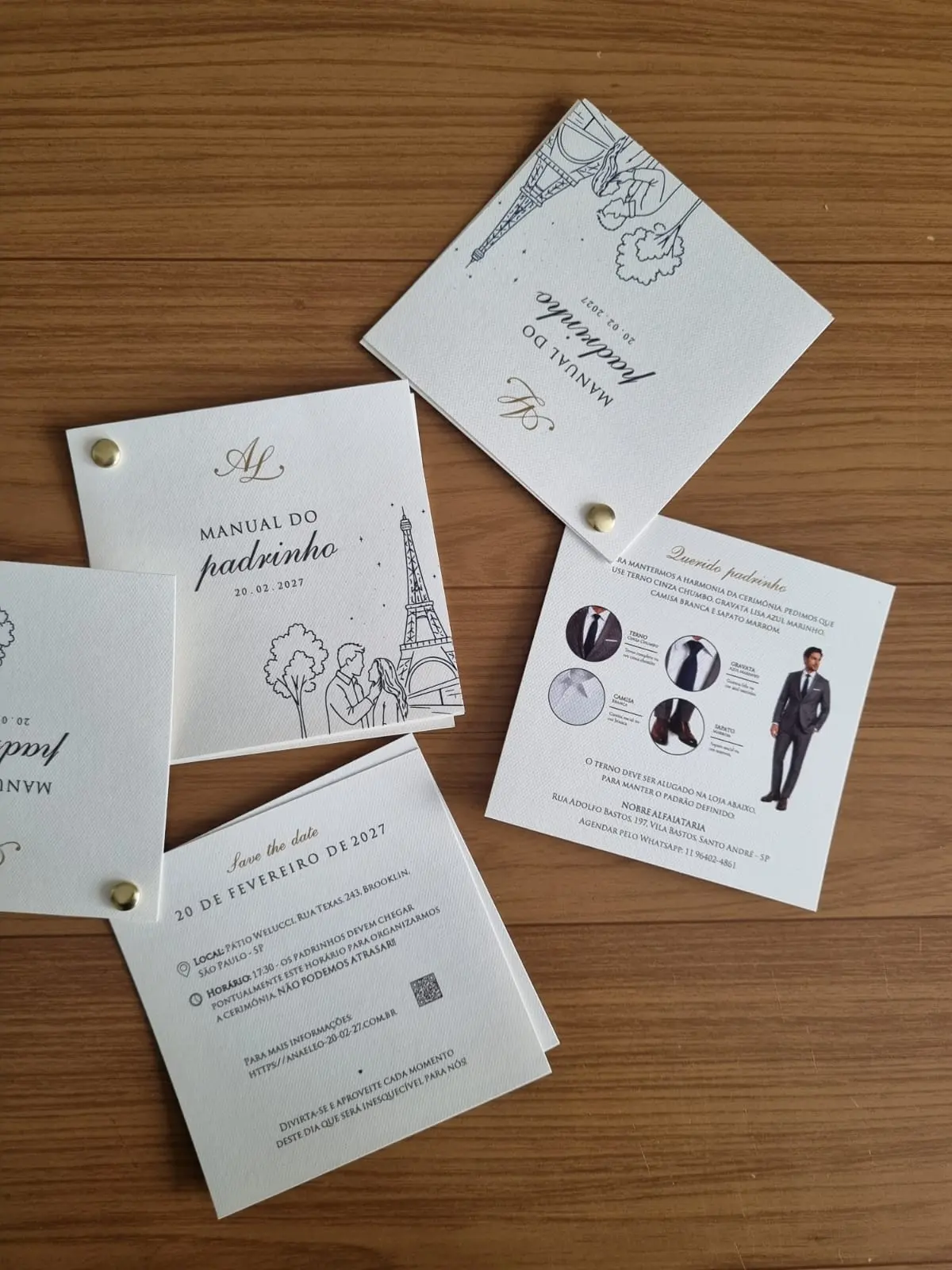 Cartões personalizados para padrinhos